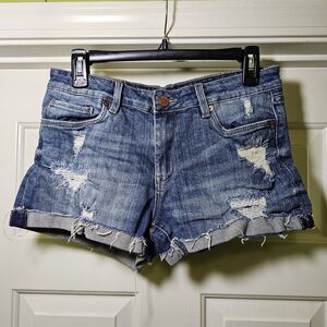 Blank NYC Women's The Fulton Dress Down Party Distressed Cuffed Shorts Size 28